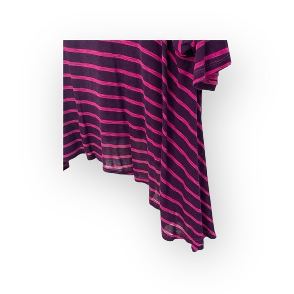 new LF Emma & Sam ᯾ Oversized Stripe Hi Lo Handkerchief Hem Tee ᯾ T Shirt Top XS - Picture 6 of 16